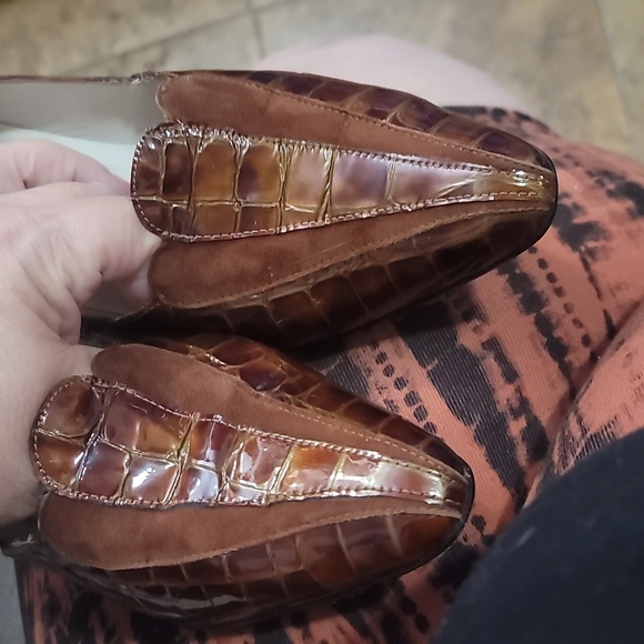 Vtg Pepe Jimenez brown faux crocodile pointed toe heels made in Spain 9 - Picture 4 of 6